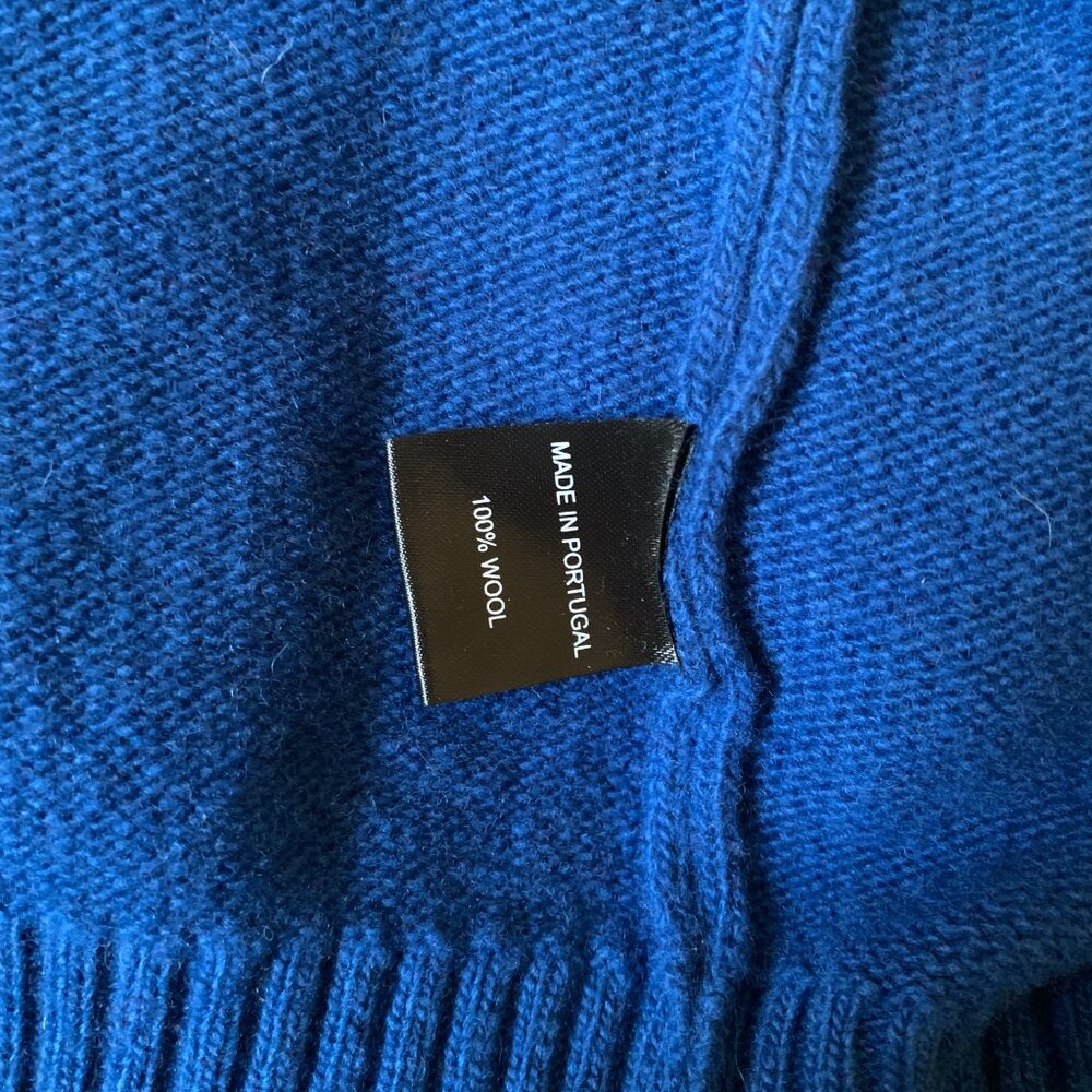 Rowing Blazers Gyles & George I'm A Luxury Blue 100% Wool Sweater Size M - Picture 4 of 7